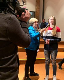 Randi Weingarten with community members in Lordstown, OH